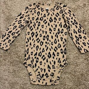 Carter's Tan and Black Leopard Print Bodysuit